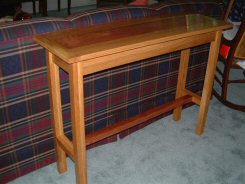 White and Mesquite Side Table